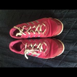 Pink adidas tennis shoes